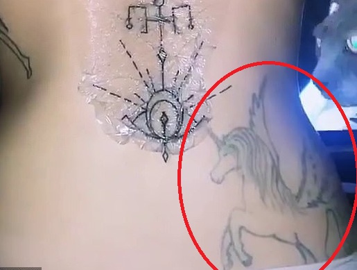 Imogen Anthony Unicorn Tattoo