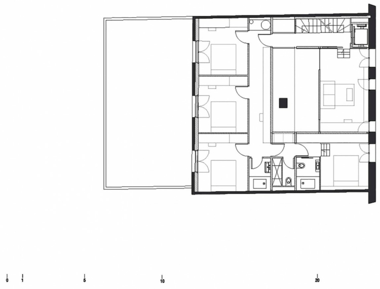 Interior cu accente rustice - planul etajului dormitorului interior accente rustice etaj etaj etaj dormitor