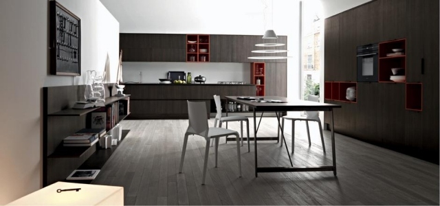 Bucătărie din lemn laminat Kora cu rafturi deschise - stil de viață italian Kora-bucătărie-din-lemn-cu-concept-flexibil-design-mobilier-italian-Cesar-bucătărie