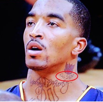 J.R. Smith cou gauche mourir san tatouage