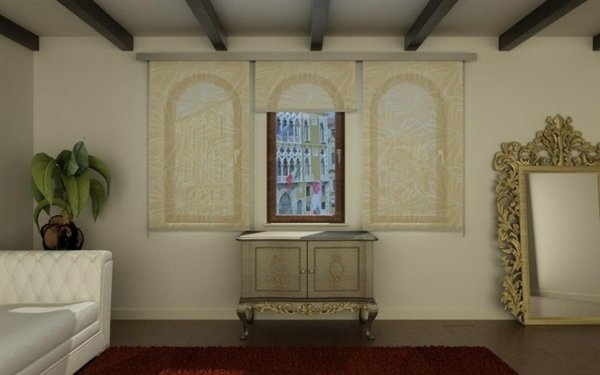 jaluzele clasice Mustr bej culoare elegantă Jaluzele rulante Mustr bej culoare elegantă fereastră