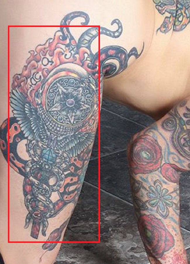 Jenevieve Hexxx-Tatuaggio coscia destra