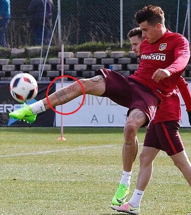 Tatuaggio di Jose Gimenez sulla gamba destra