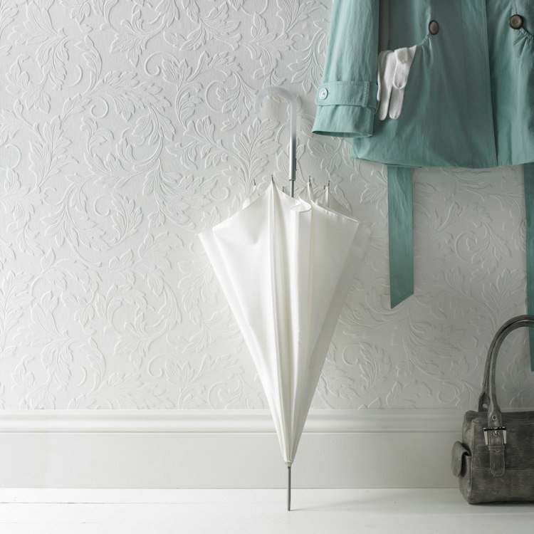 Tapet Art Nouveau - Lincrusta cu un design atractiv Tapet Art Nouveau acoperire de perete-lincrusta-model-alb-3d-lavabil