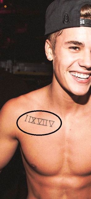 Tatouage Chiffre Romain Justin Bieber