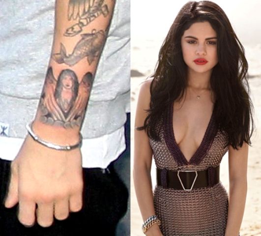 Justin Bieber tatouage Selena Gomez Ange