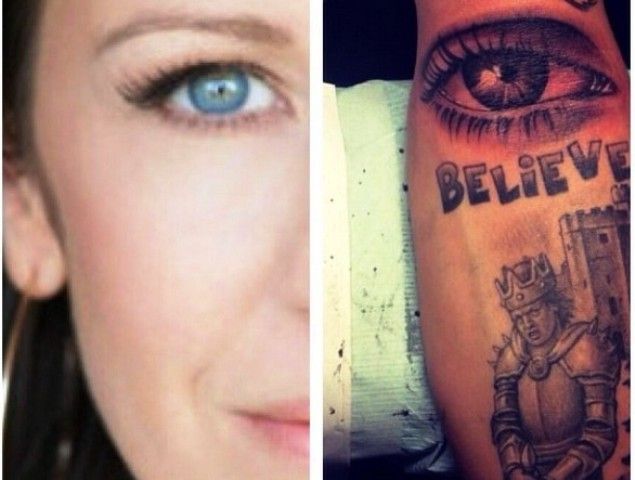 Justin Bieber tatouage Globe oculaire de sa mère