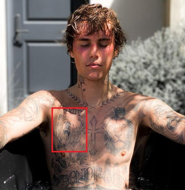 Tatouage ours Justin Bieber