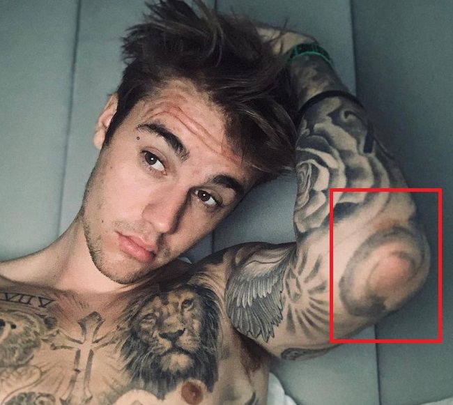 Justin Bieber-coude-tatouage