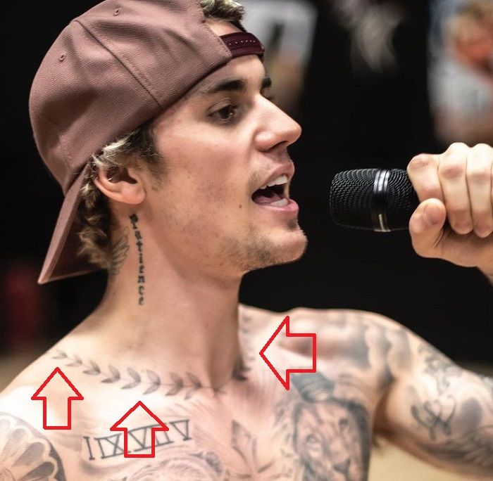Tatouage Laurier Justin Bieber