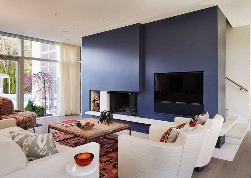 Șemineu-cameră-mobilier-idei-design-de-perete-Kilim-modern