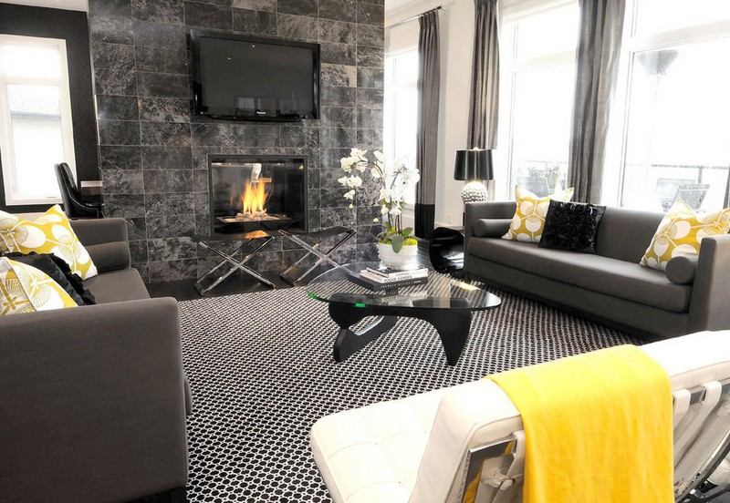 Șemineu-mobilă-cameră-marmură-cămin-idei-masă-lemn-sticlă