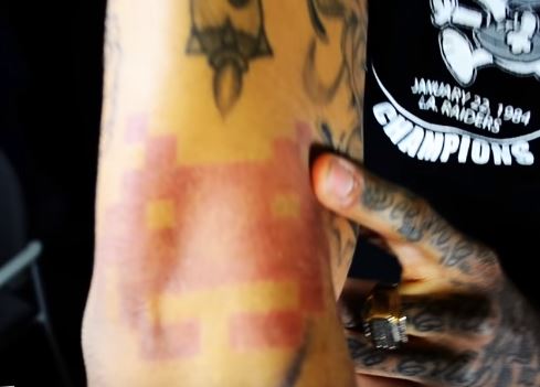 Kid Ink Space Invaders Attack Tattoo