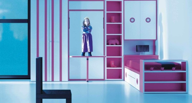 Cameră pentru copii în albastru și violet idei de decor pepinierie albastru roz fata