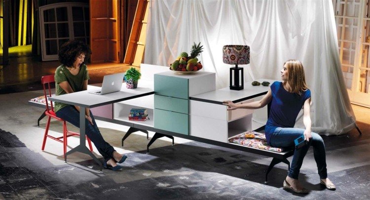 Mobilier funcțional - birou cu sertare Mobilier pentru copii idei mobilier practic funcțional
