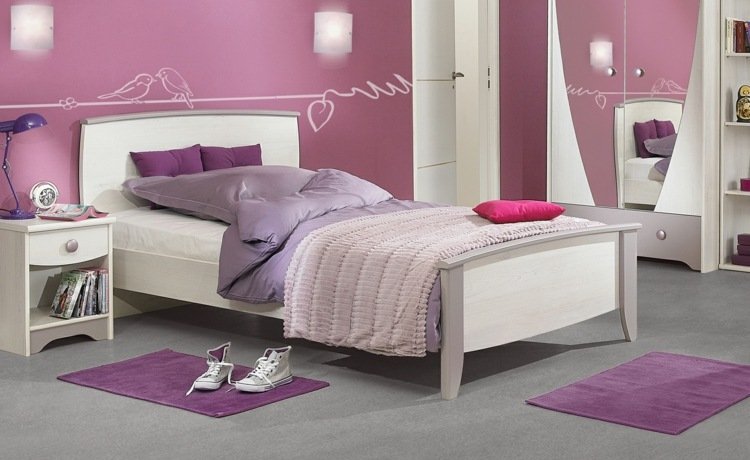 Perete roz cu autocolante de perete cu păsări Fete de pepinieră 2015 Autocolante de perete roz Păsări