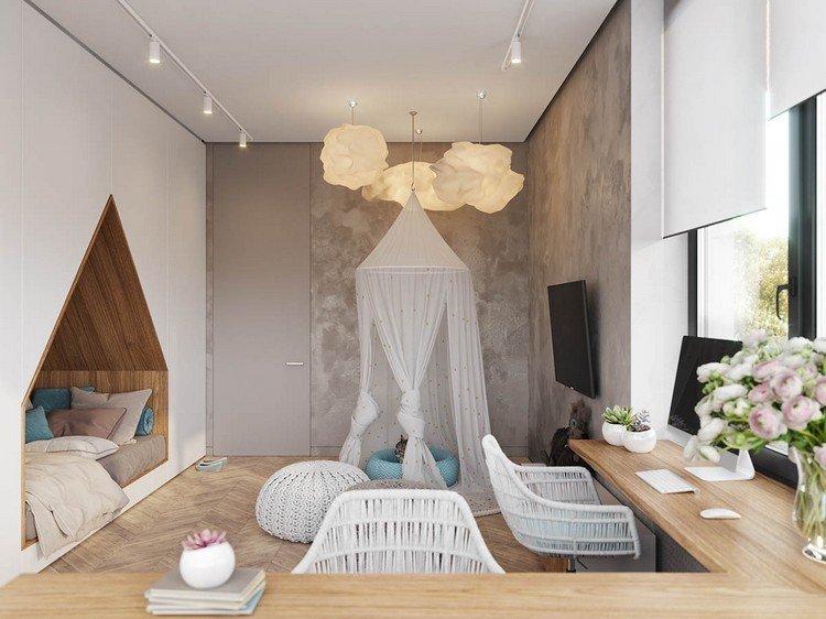 camera pentru copii-design-construit-in-pat-casa-design-baldachin