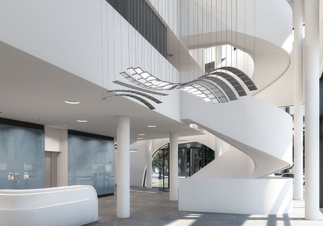 corp de iluminat cinetic oled modul selux producător concept filigran kinetic oled luminaire selux producător concept filigran