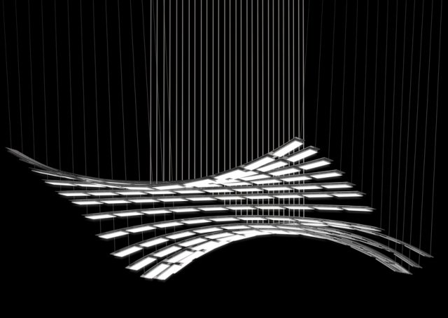 Corp de iluminat cu design OLED cinetic, module seolux, adaptabil lumină oletică cinetică design module seolux adaptabile