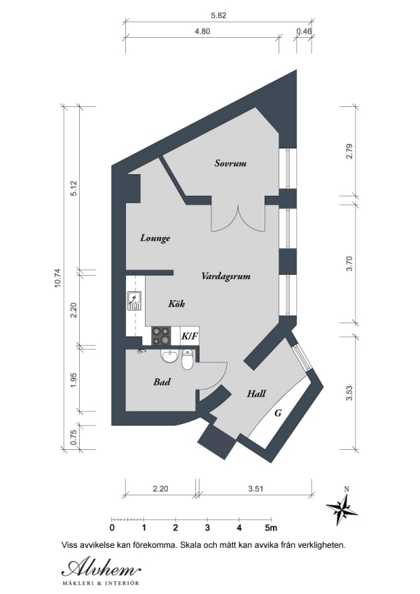 Planul apartamentului Suedia Apartament Suedia în plan deschis