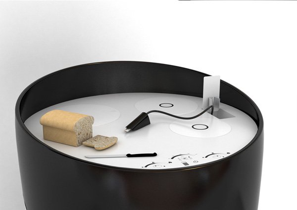 blat compact de mini bucatarie forma rotunda blat de bucătărie mini inovator formă rotundă