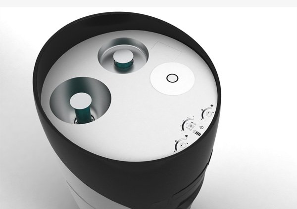 Blat mini bucătărie de design compact, formă rotundă blat design bucatarie forma rotunda