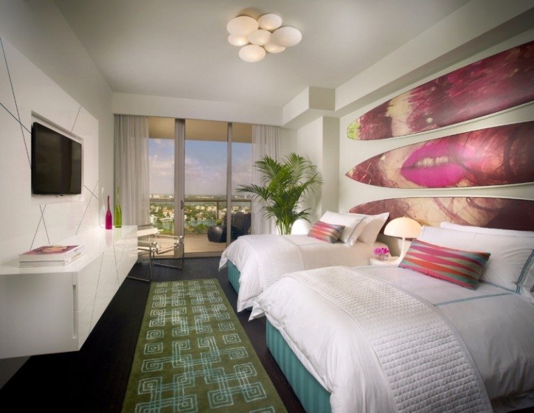 Faceți-vă singur tăblia de pat din plăcile de surf vechi Tabla-pat-tabla de surf-idei-pictura-moderne