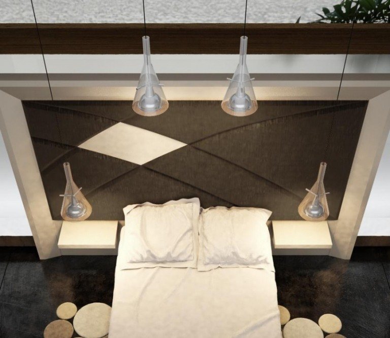 Tabara de pat moderna cu tapiterie din tesatura Tetiera-pat-alb-tesatura-piele