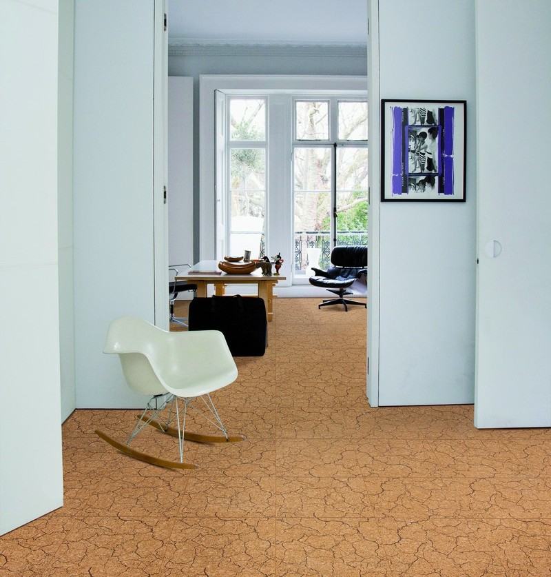 Așezarea pardoselilor din plută - hol elegant și design de birou Podele din plută plăcile de hol de birou moderne