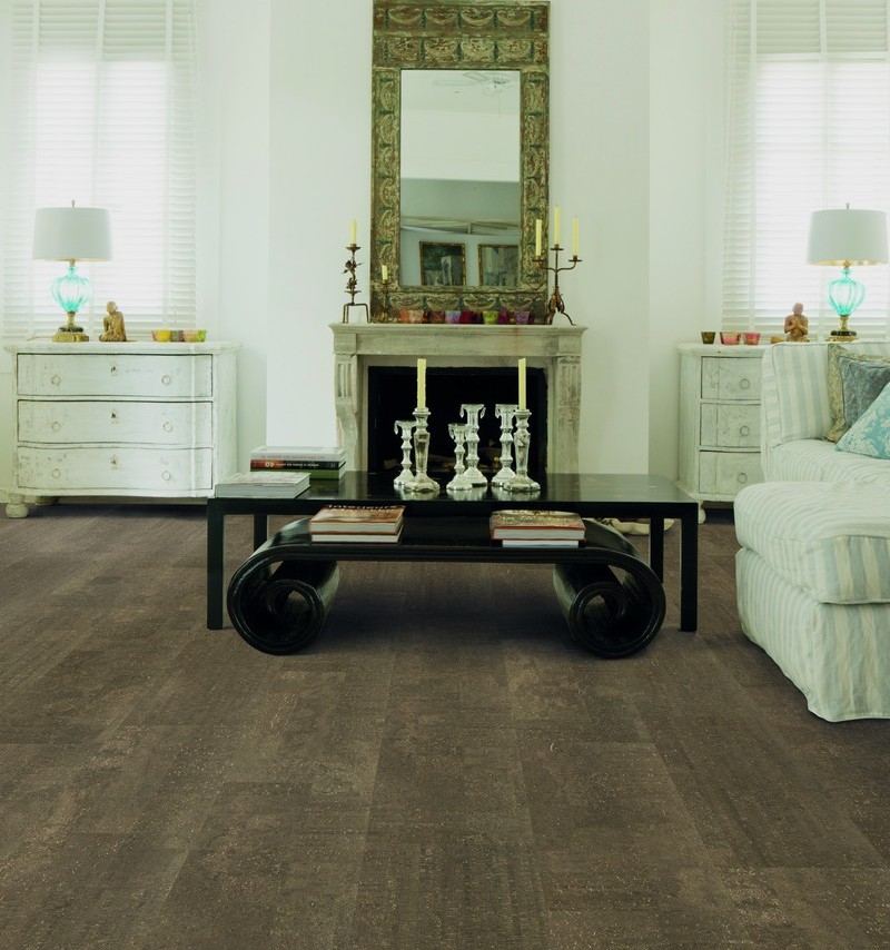 Mobilier de epocă în camera de zi cu podea din plută întunecată Idei-mobilier-de-epocă-de-plasare-plută-vintage