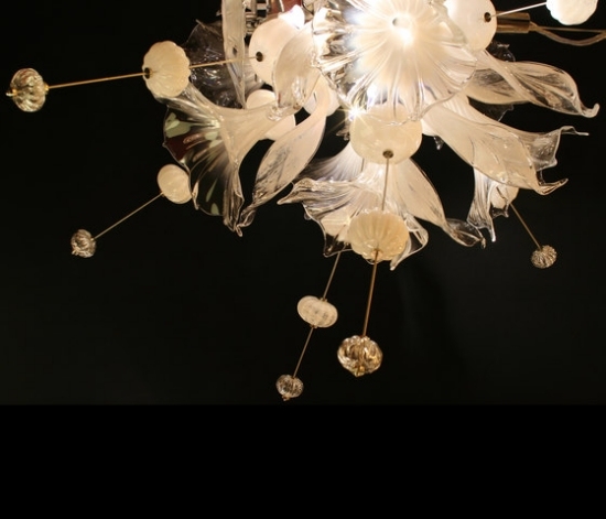 Candelabru cristal alb design cumulus Candelabru din cristal alb design seria Cumulus