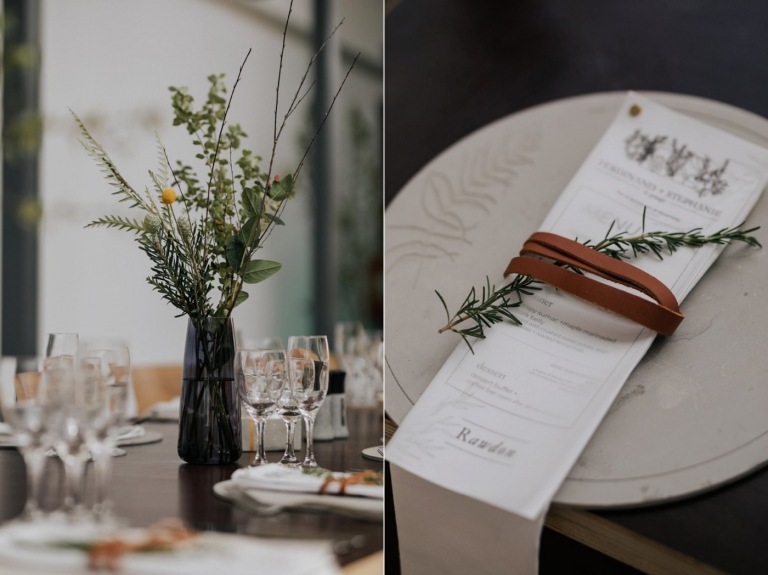 Aranjamente florale puristice de toamnă de nuntă trandafir