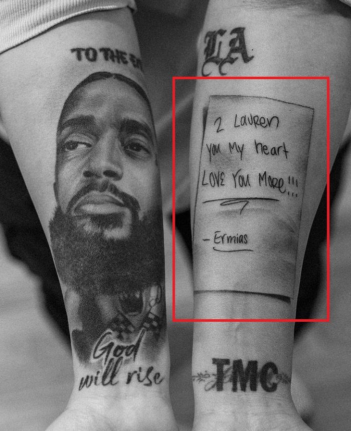note d'amour tatouage lauren londres