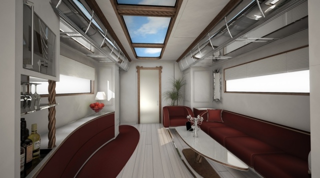 Design interior pentru autocaravane, echipamente hi-tech, exclusivitate, extravaganță Design interior pentru autocaravane, echipament de înaltă tehnologie-exclusivitate, extravaganță, acoperiș pop-top