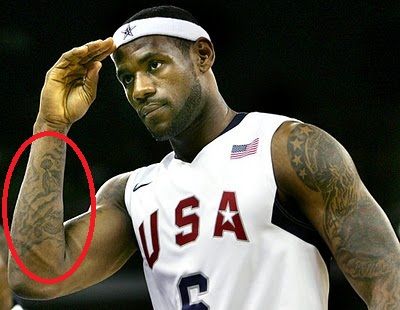 Lebron James Flames Tattoo-