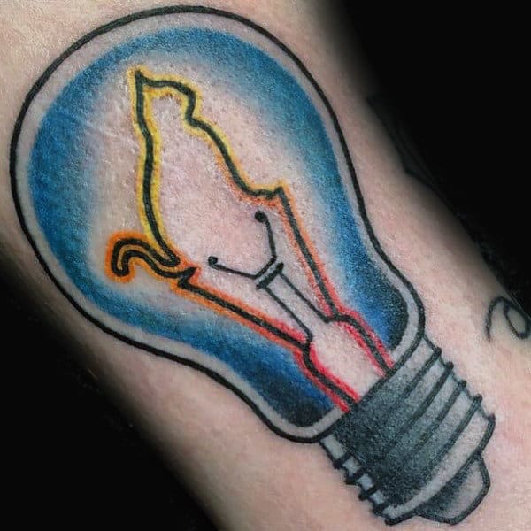 Tatuaggio semplice lampadina per me