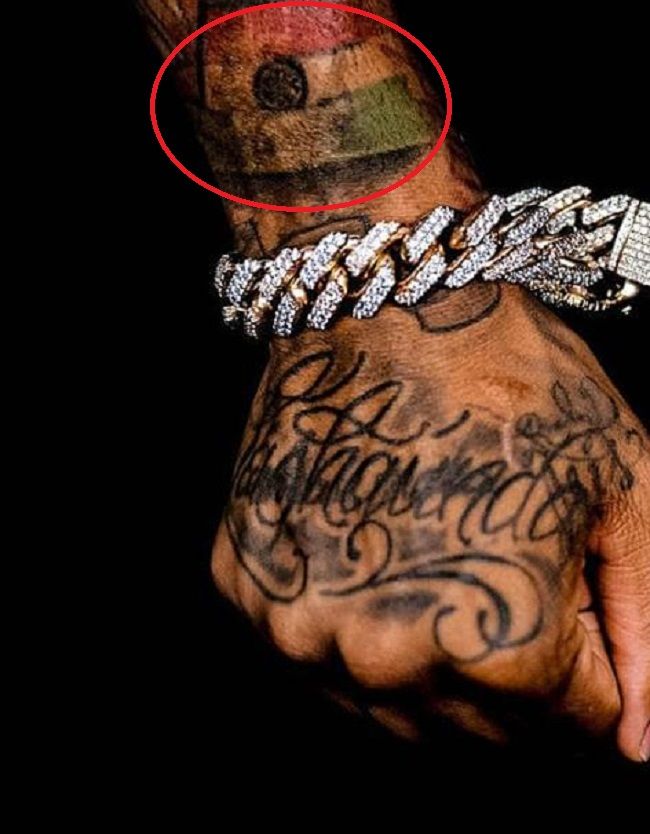 tatuagem de bandeira indiana lil durk