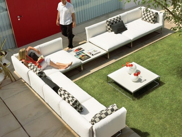 mobilier de gradina design relaxare somn combinatie alb negru