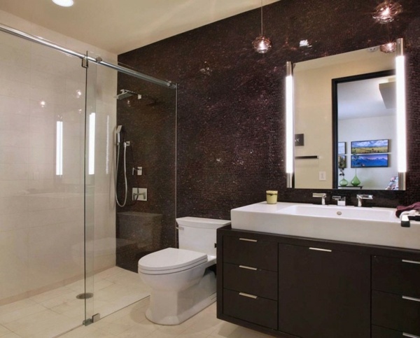 Baie din gresie mozaic Ușă de sticlă pentru baie din faianță mozaic