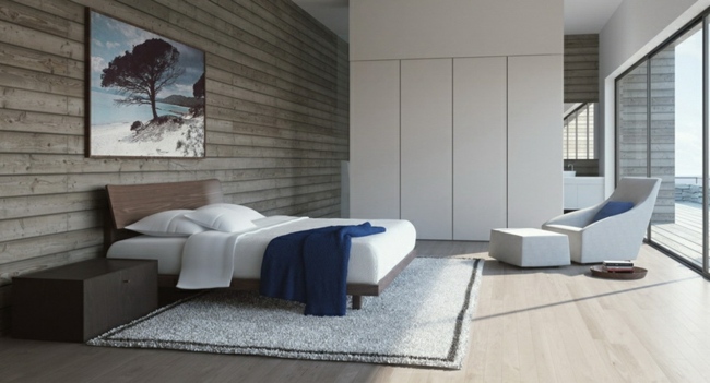Dormitor parchet laminat design perete imagine Imagine de perete separator cameră plastic plastic alb