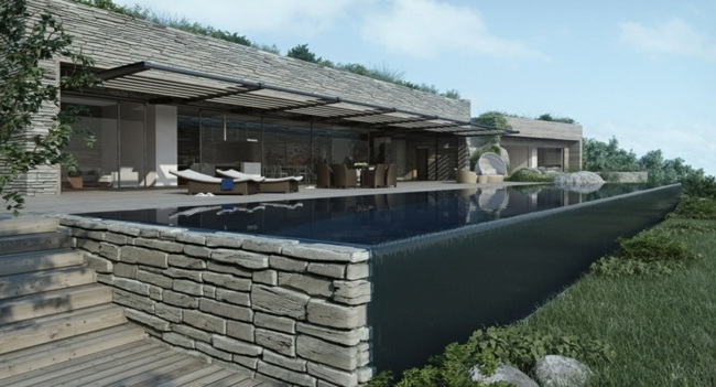 Pergola de grădină din piatră naturală Proiectare grădină pergolă