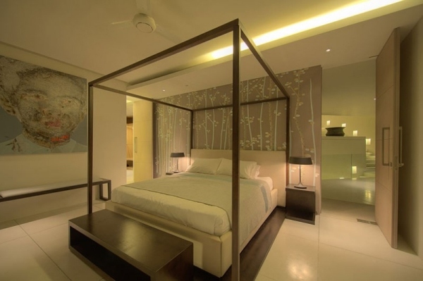 casă de vacanță de lux cu arhitectură inovatoare dormitor Thailanda casă de vacanță de lux cu arhitectură inovatoare în dormitorul din Thailanda