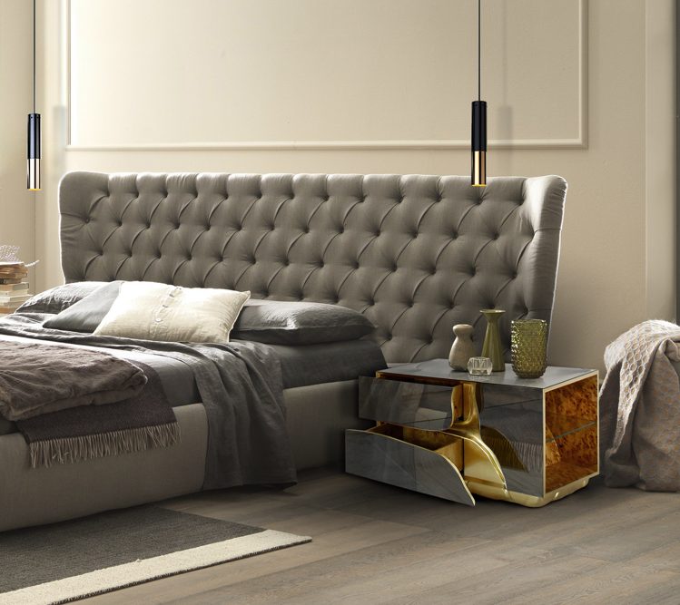 Noptiera cu doua sertare si raft lateral mobilier-lux-noptiera-sertare-rafturi-gri