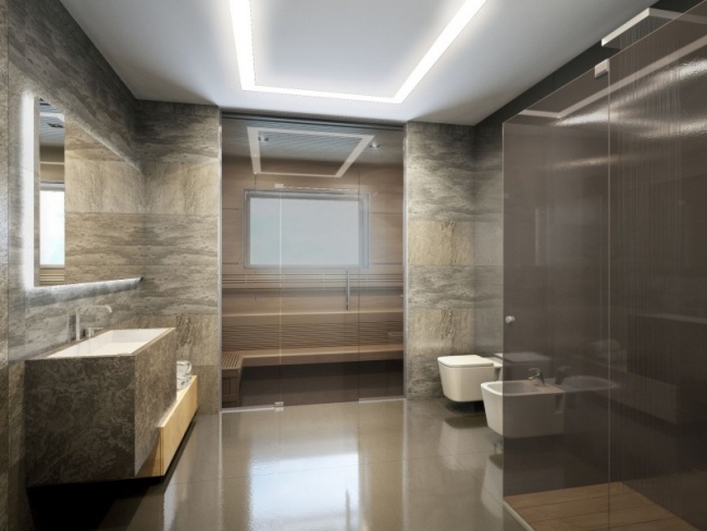 Apartament penthouse-saună la domiciliu-pardoseală de marmură placare perete proiect 3d-strada Gilyarovskogo