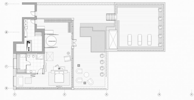 apartament penthouse cu două etaje modern Moscova plan de cameră plan de etaj terasă pe acoperiș