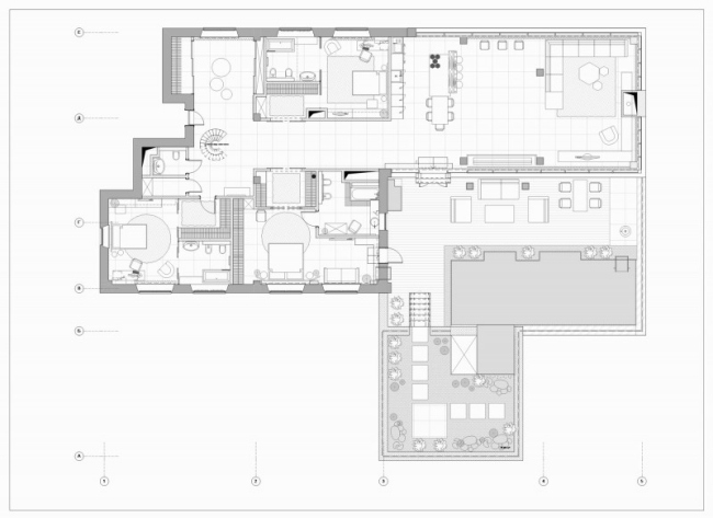 y-s-architecture moscow maisonette layout layout room Gilyarovskogo street