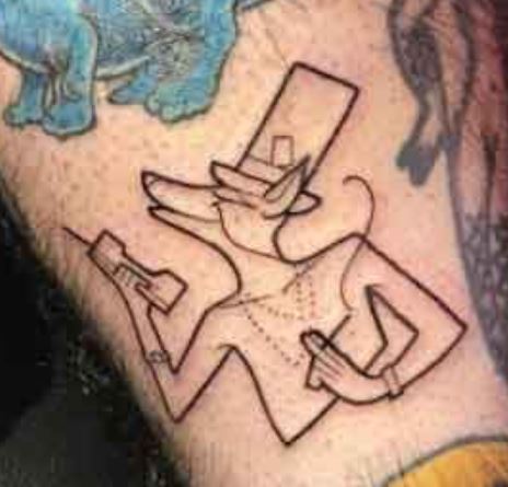Mac Miller Wolf in Suit Tattoo