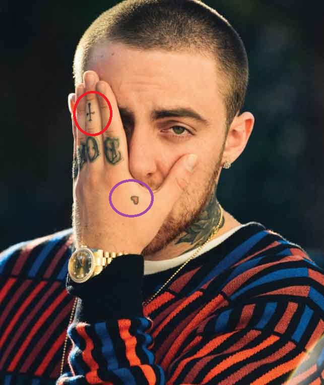 Mac-Miller-Cross and Heart Tattoo
