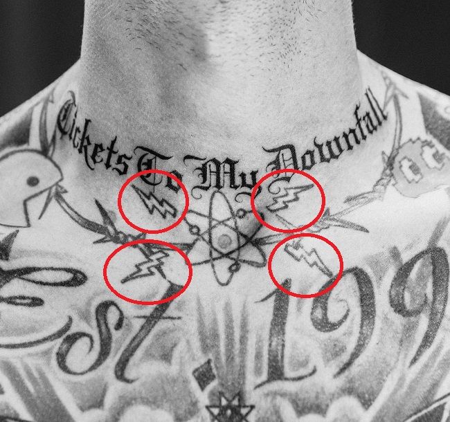 tatouage éclair de mitrailleuse kelly