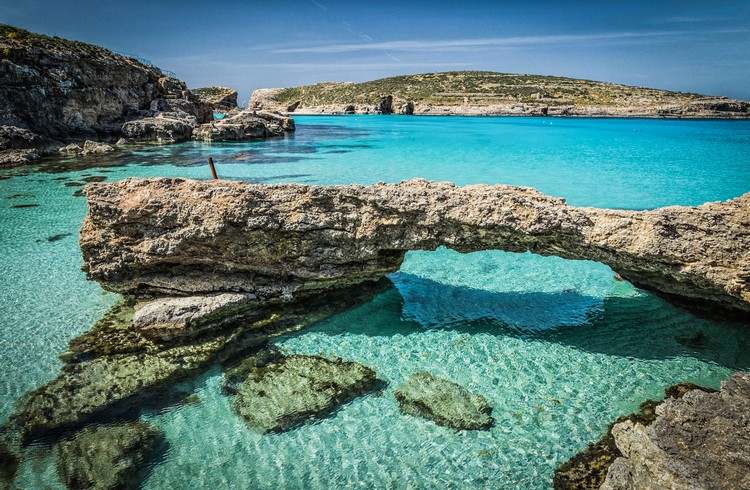 Blue Lagoon Beach Malta Vremea Mai Vacanță Fără Carantină